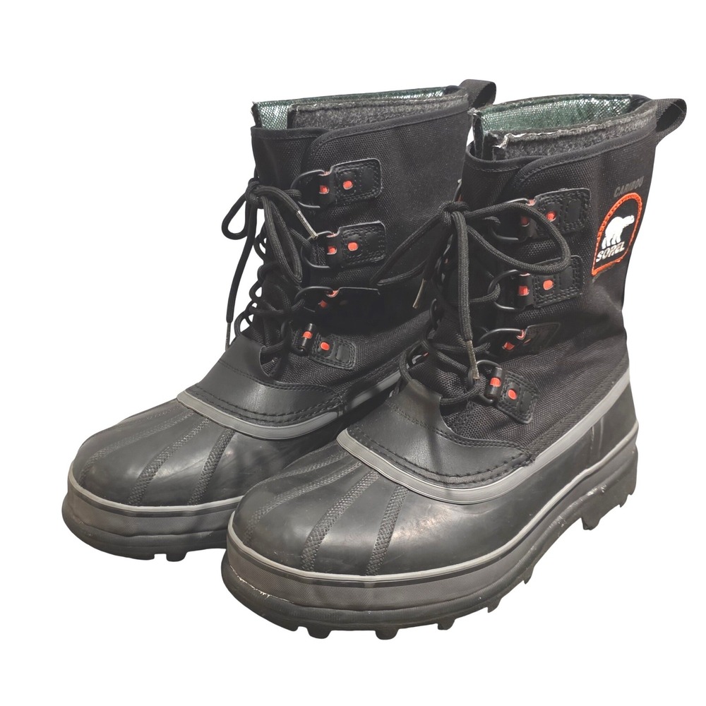 Sorel Caribou XT Men's Winter Snow Boots Sz‎ 12 Black Grey Gorpcore